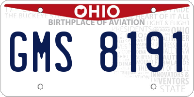 OH license plate GMS8191