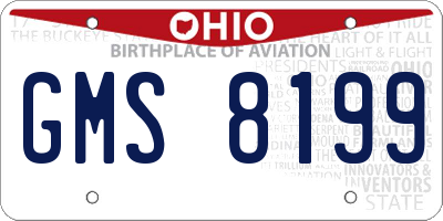 OH license plate GMS8199