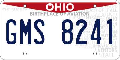 OH license plate GMS8241