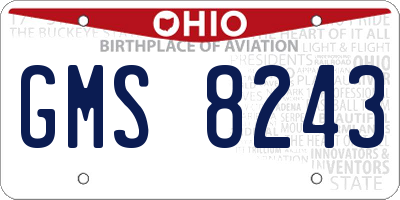 OH license plate GMS8243