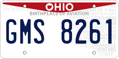 OH license plate GMS8261