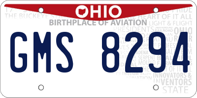 OH license plate GMS8294