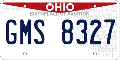 OH license plate GMS8327