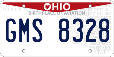 OH license plate GMS8328