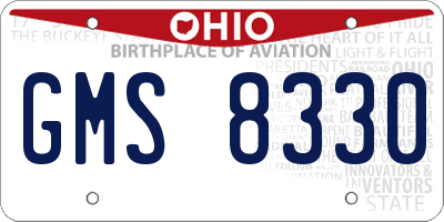 OH license plate GMS8330