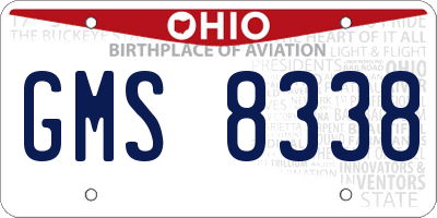 OH license plate GMS8338
