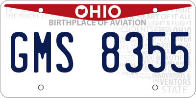 OH license plate GMS8355