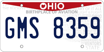 OH license plate GMS8359