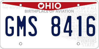 OH license plate GMS8416