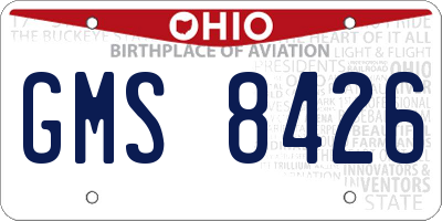 OH license plate GMS8426