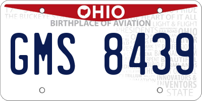 OH license plate GMS8439