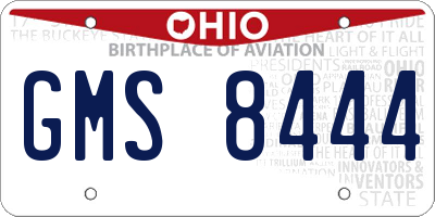 OH license plate GMS8444