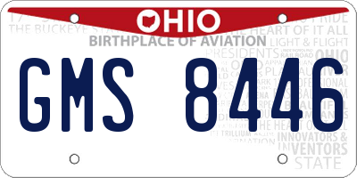 OH license plate GMS8446