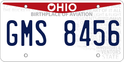 OH license plate GMS8456