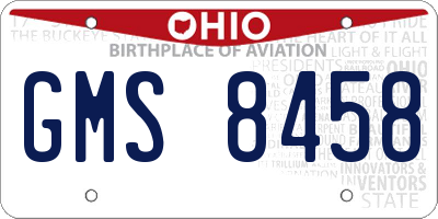 OH license plate GMS8458