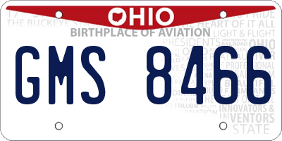 OH license plate GMS8466