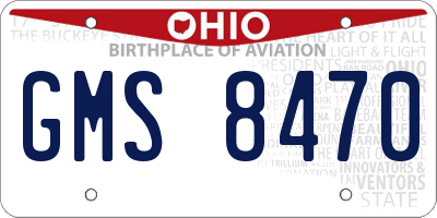 OH license plate GMS8470