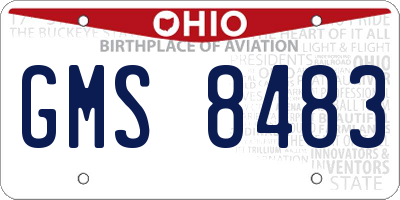 OH license plate GMS8483