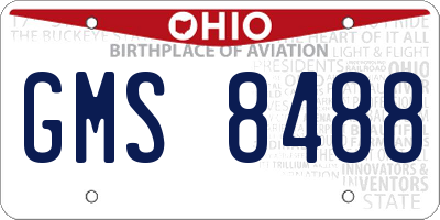 OH license plate GMS8488