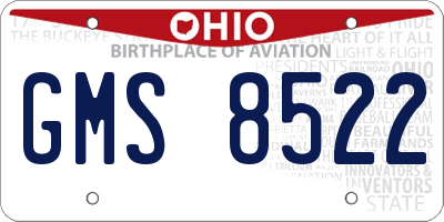 OH license plate GMS8522