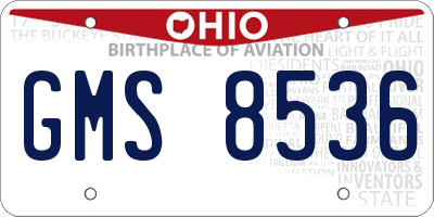 OH license plate GMS8536