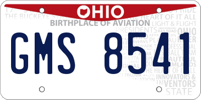 OH license plate GMS8541