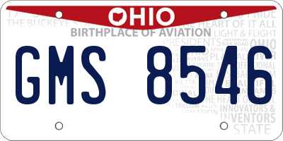OH license plate GMS8546