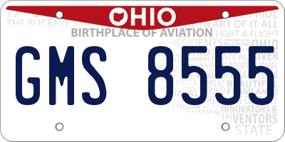 OH license plate GMS8555