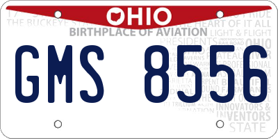 OH license plate GMS8556