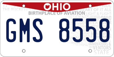 OH license plate GMS8558