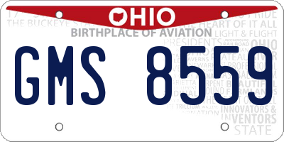 OH license plate GMS8559