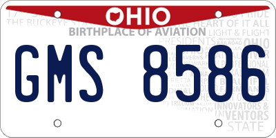OH license plate GMS8586