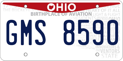 OH license plate GMS8590