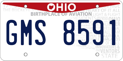 OH license plate GMS8591