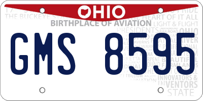 OH license plate GMS8595