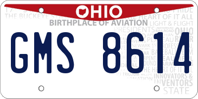 OH license plate GMS8614