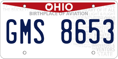 OH license plate GMS8653