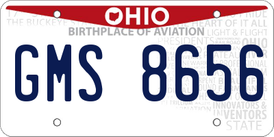 OH license plate GMS8656