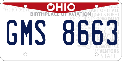OH license plate GMS8663
