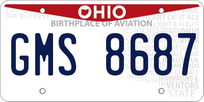 OH license plate GMS8687