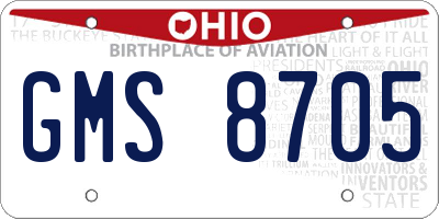 OH license plate GMS8705