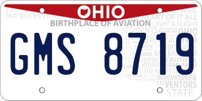 OH license plate GMS8719