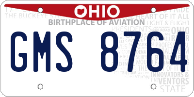 OH license plate GMS8764