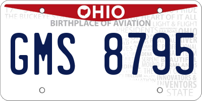 OH license plate GMS8795