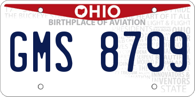 OH license plate GMS8799