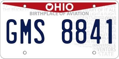 OH license plate GMS8841