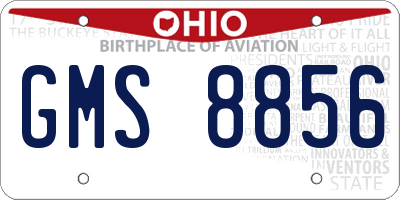 OH license plate GMS8856