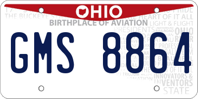OH license plate GMS8864