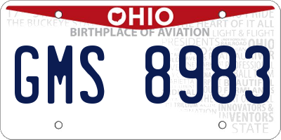 OH license plate GMS8983
