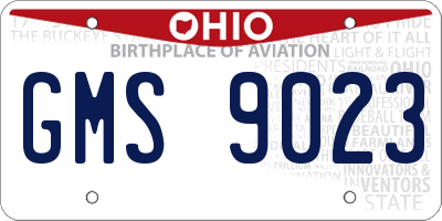 OH license plate GMS9023